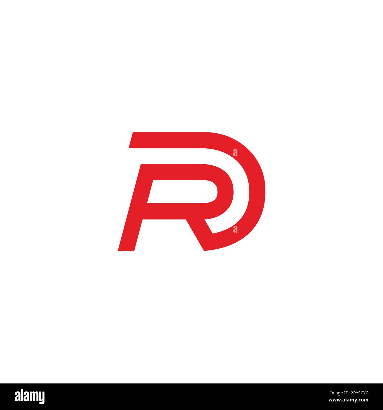 vecteur de logo simple rouge rayures de lettre rd Illustration de Vecteur