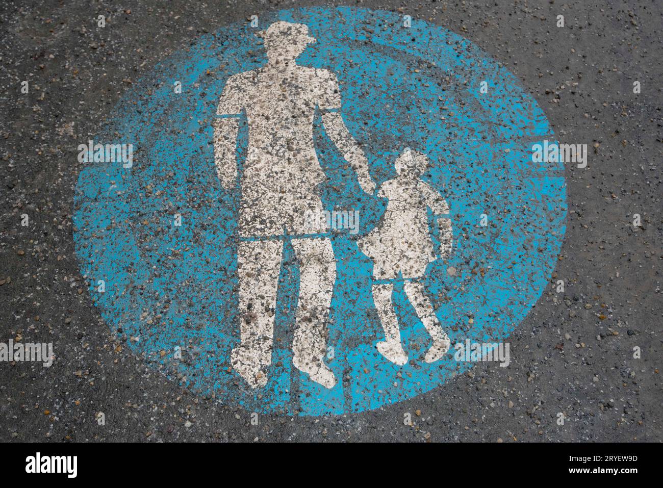 Panneau de signalisation piéton sur la rue Banque D'Images