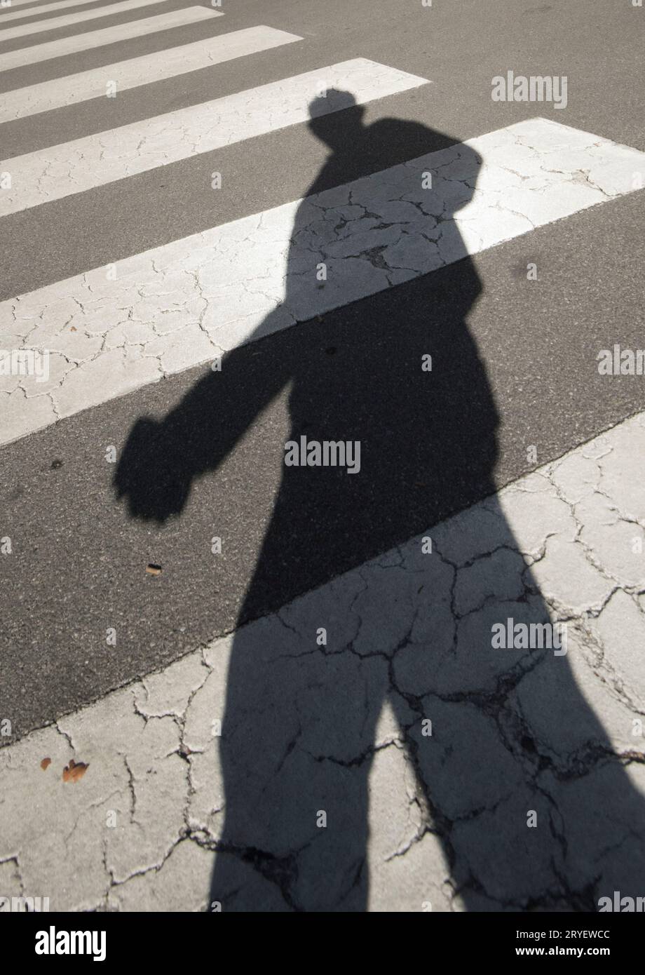 Crosswalk pour piétons dans la rue Banque D'Images