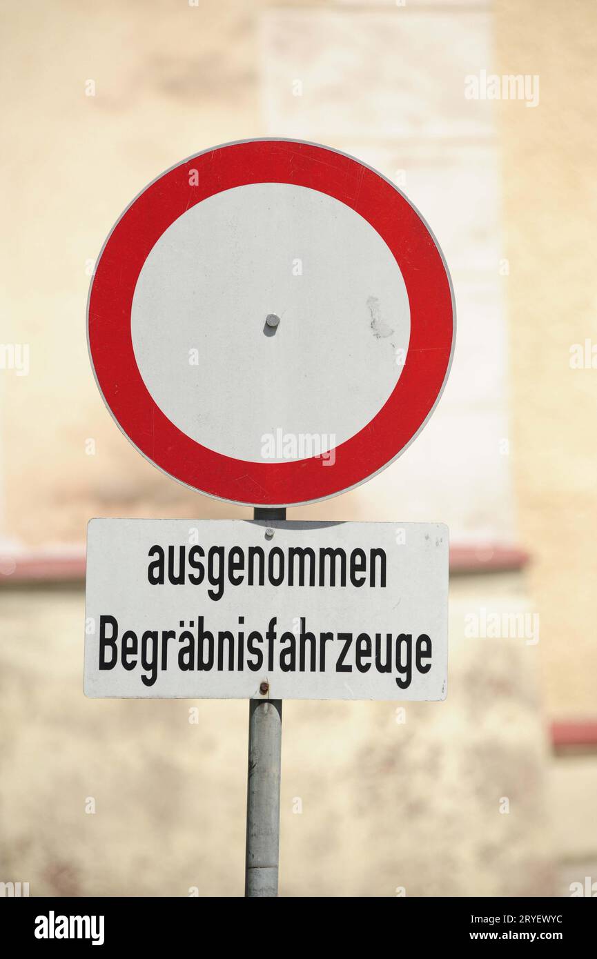 Interdiction de conduire sur route Banque D'Images