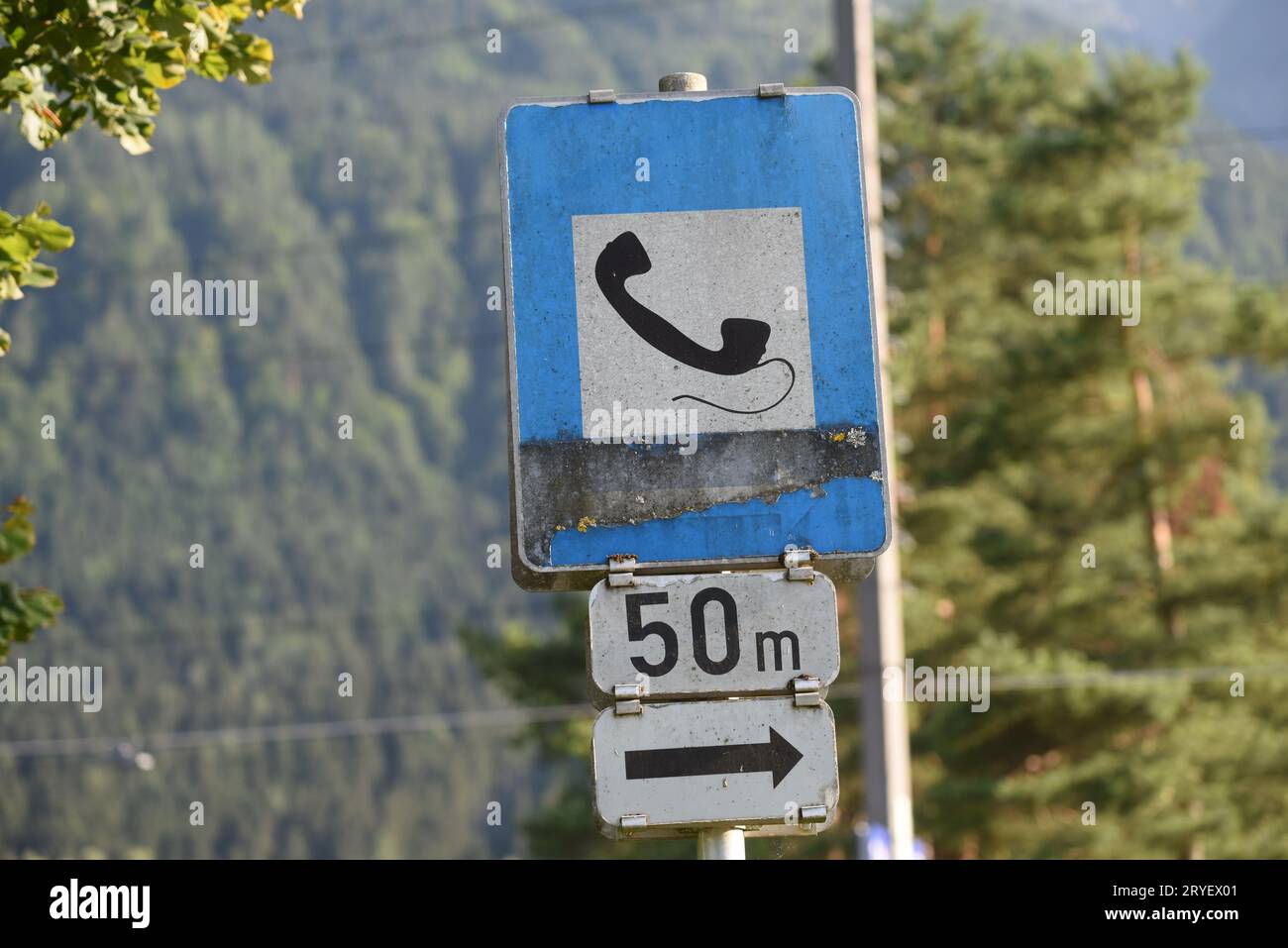 Symbole de téléphone ou de téléphone fixe Banque D'Images