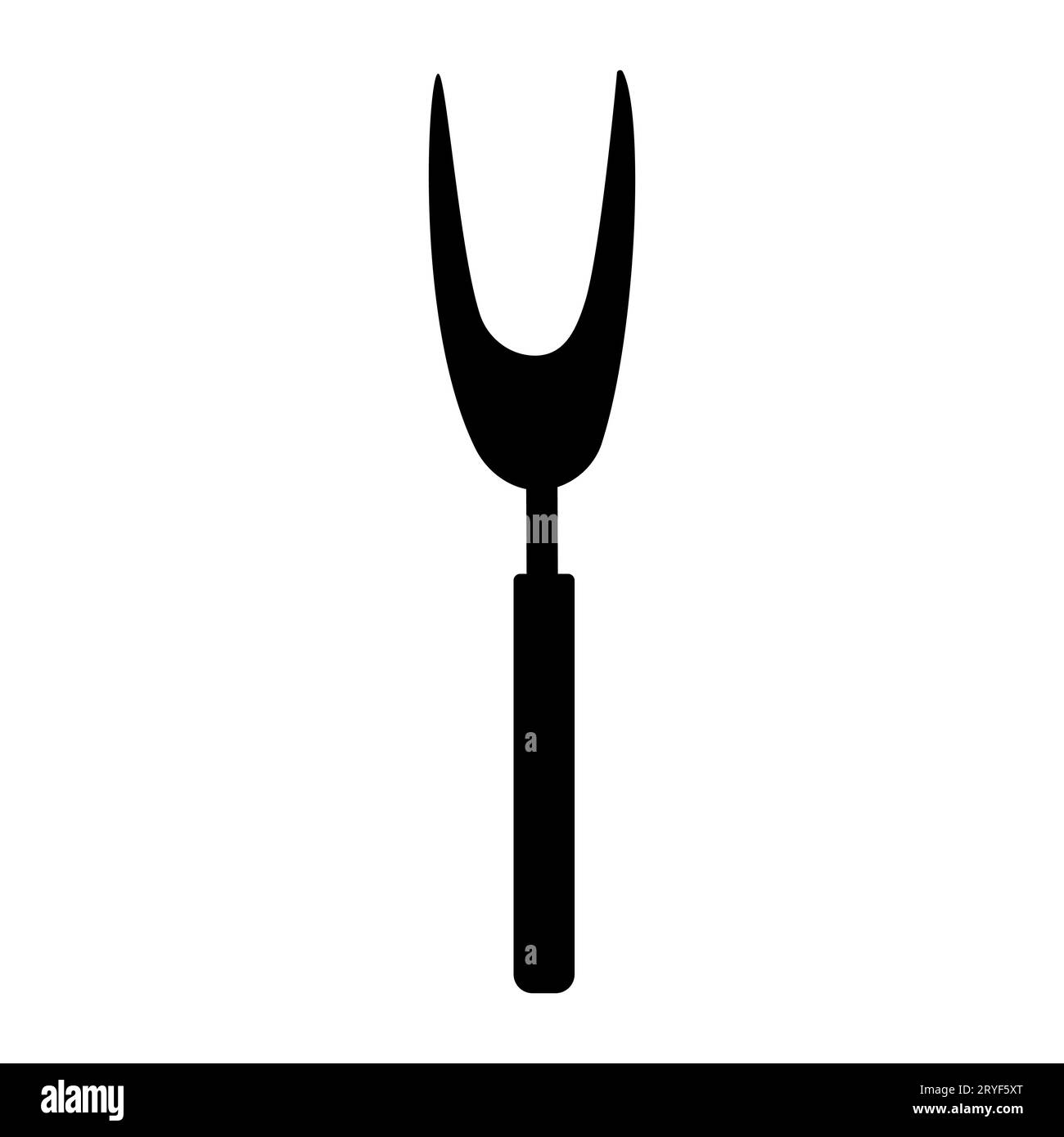 fourchette à viande cuisine cuisinier restaurant noir blanc Illustration de Vecteur