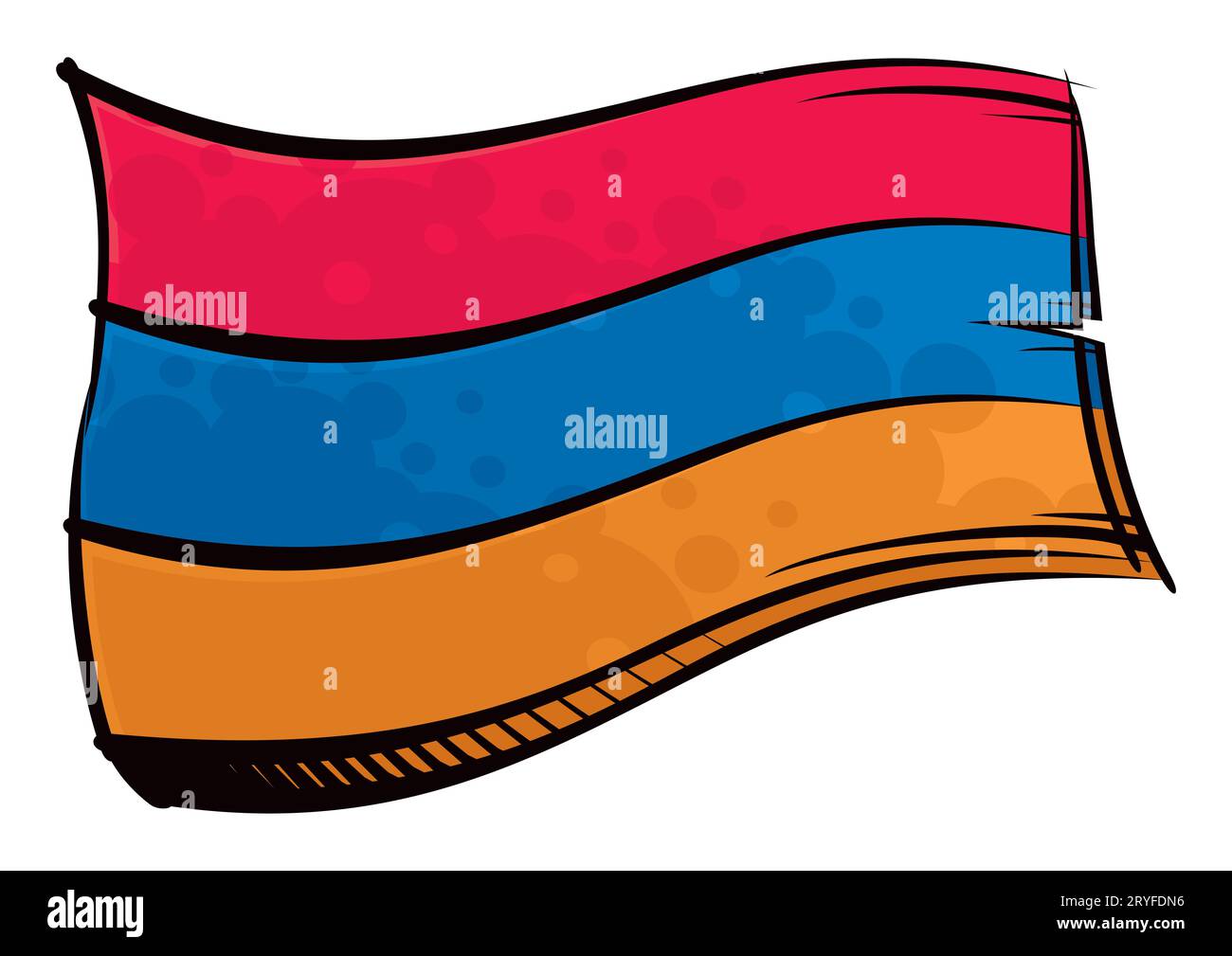 Drapeau national arménien créé dans le style de peinture graffiti Banque D'Images