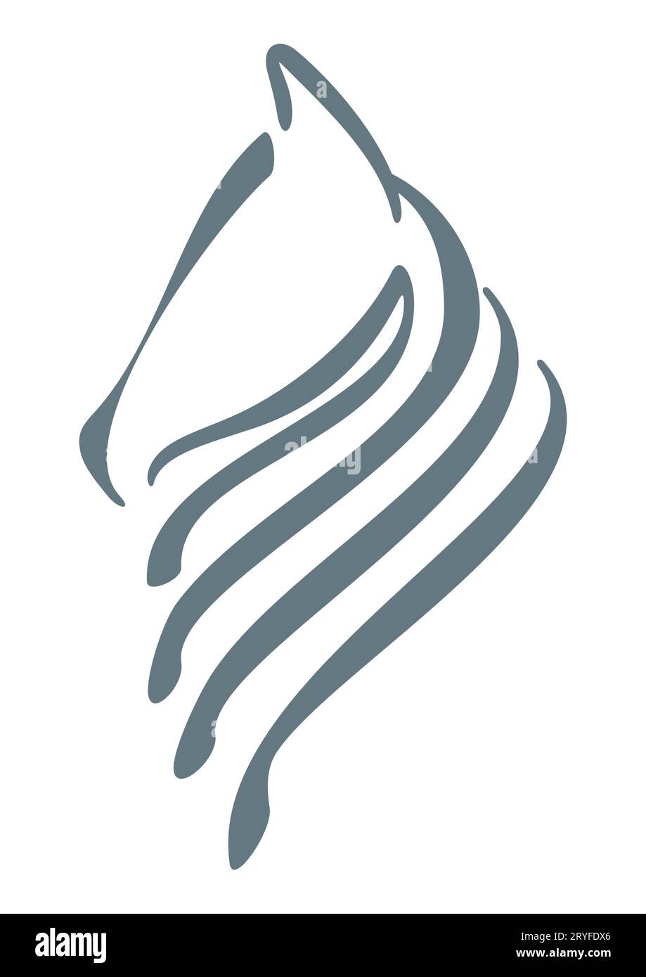 Symbole de tête de cheval créé dans un style tribal Banque D'Images