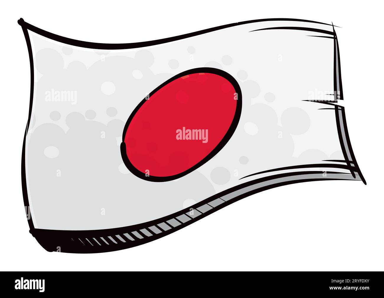 Drapeau national du Japon créé dans le style de peinture graffiti Banque D'Images