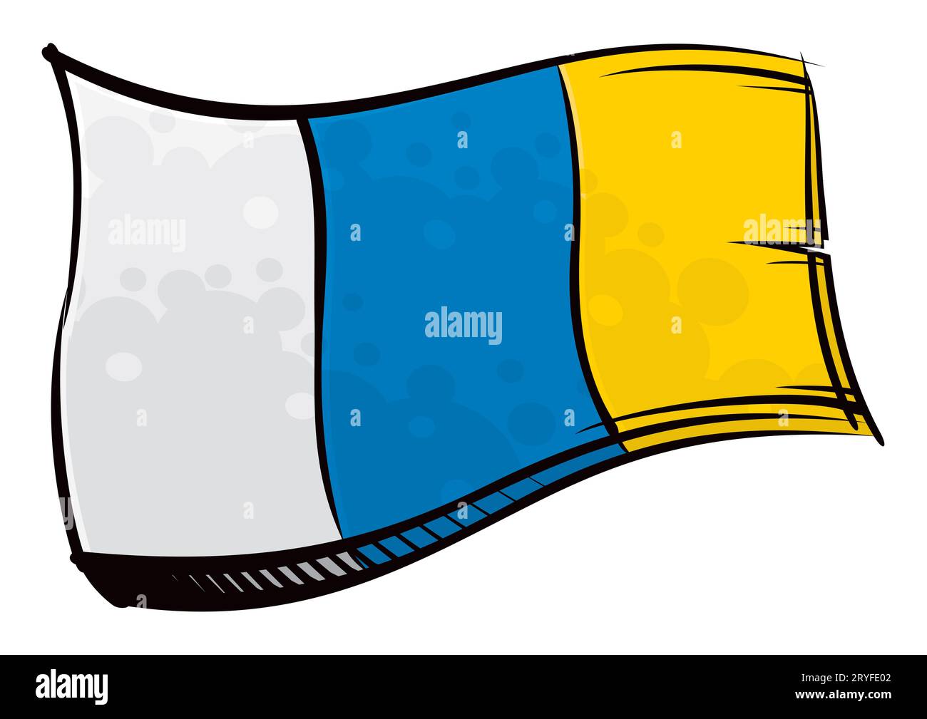 Drapeau de la Communauté autonome d'Espagne des îles Canaries créé dans le style de peinture graffiti Banque D'Images