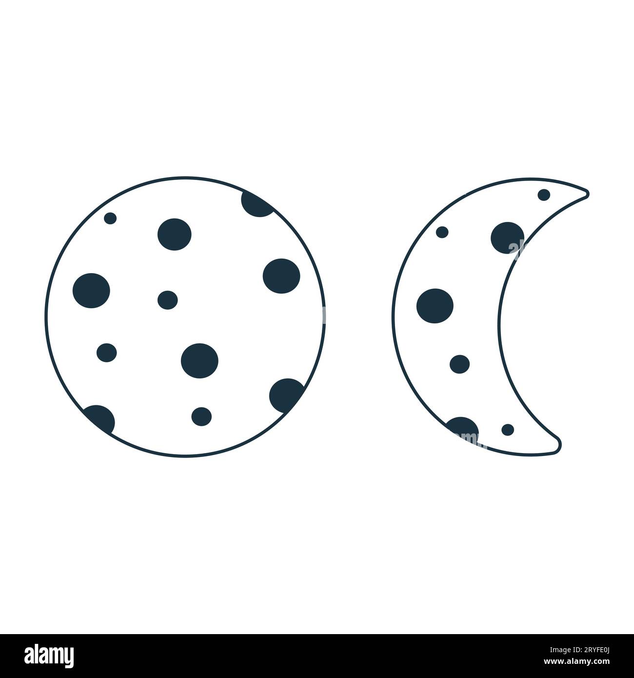 lune planète espace coloriant des éléments de ligne de doodle Illustration de Vecteur