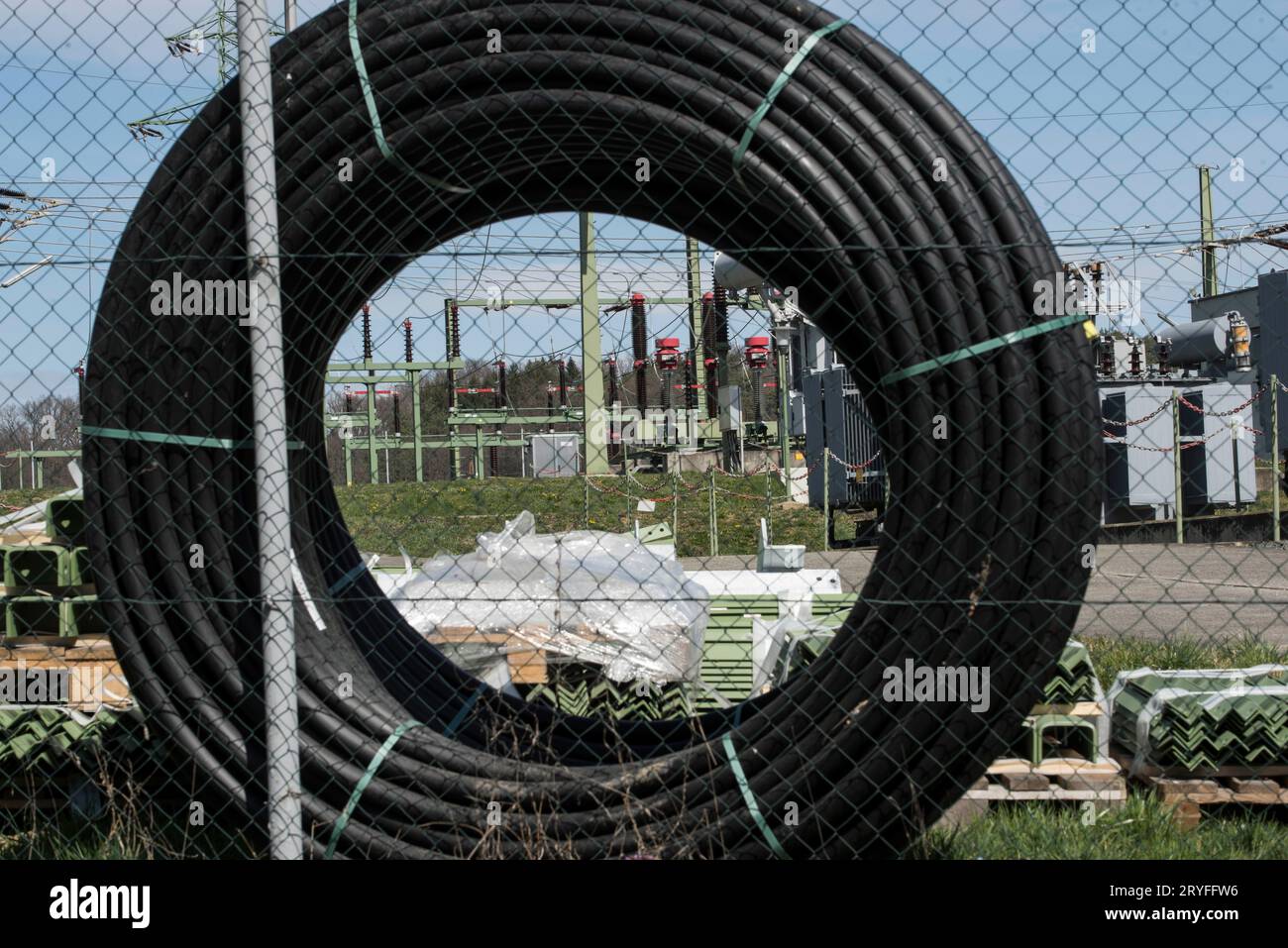 Sous-station électrique et transformateur électrique Banque D'Images