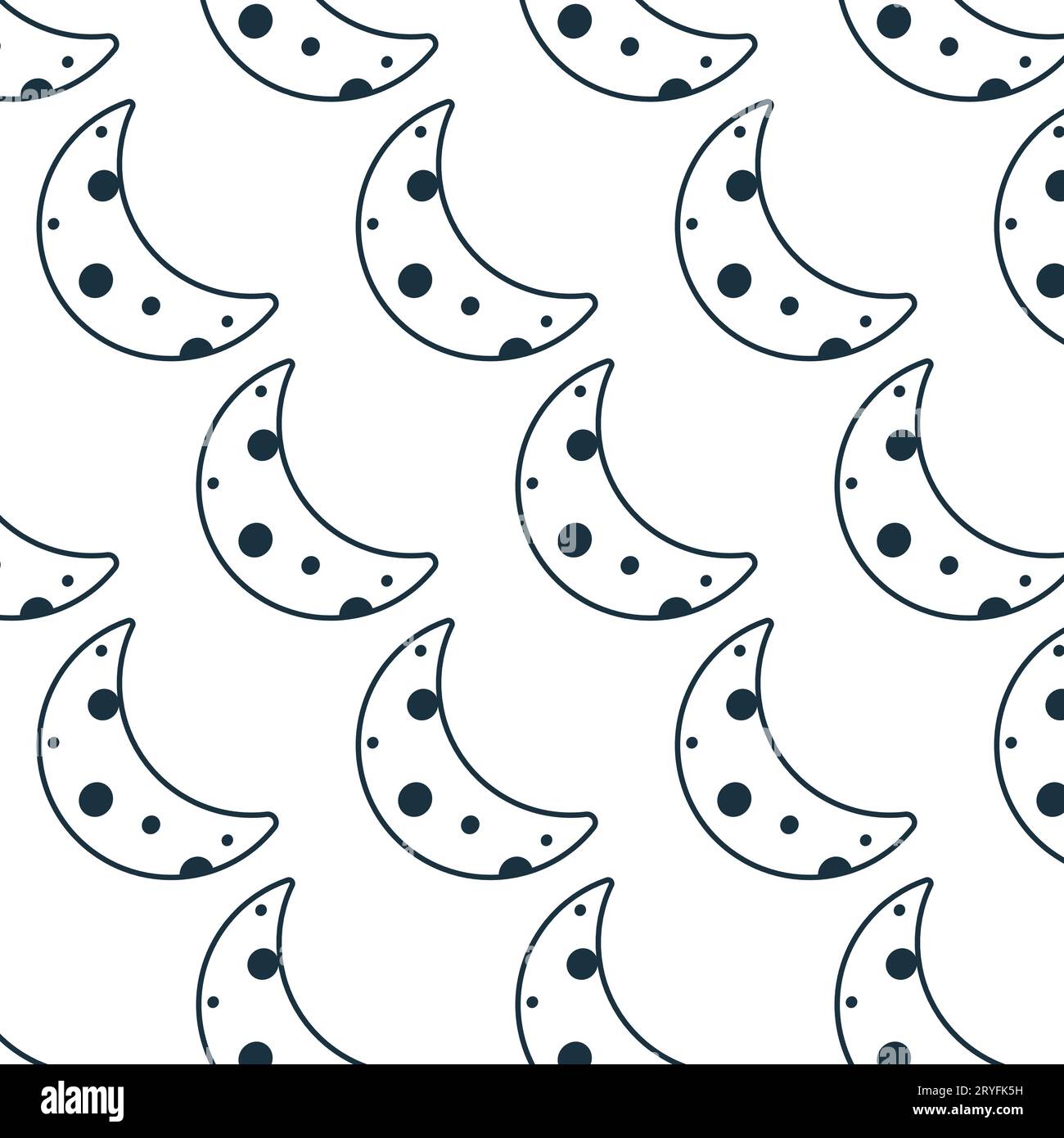 motif de ligne de doodle coloriant l'espace moon planet Illustration de Vecteur