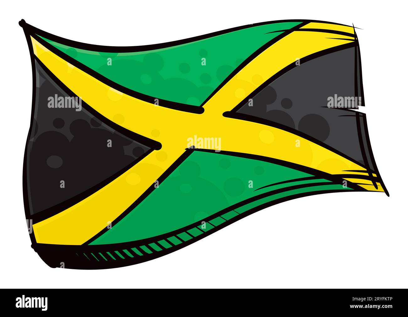 Drapeau national de la Jamaïque créé dans le style de peinture graffiti Banque D'Images