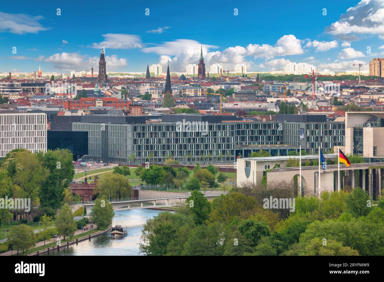 Berlin Allemagne, vue panoramique de Berlin avec Tier Garden et Spree River Banque D'Images