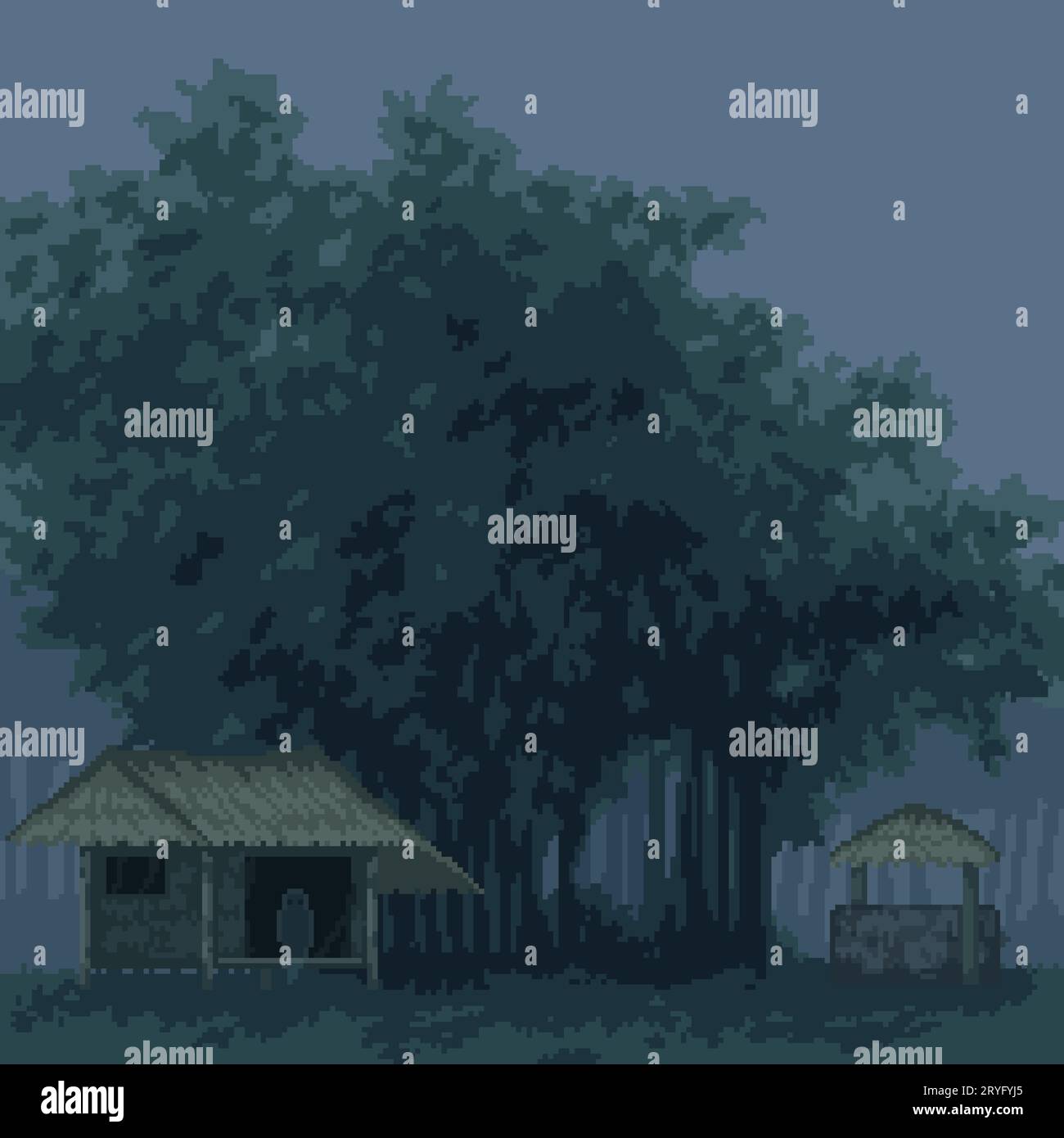 pixel art de l'horreur de hutte fantôme Illustration de Vecteur