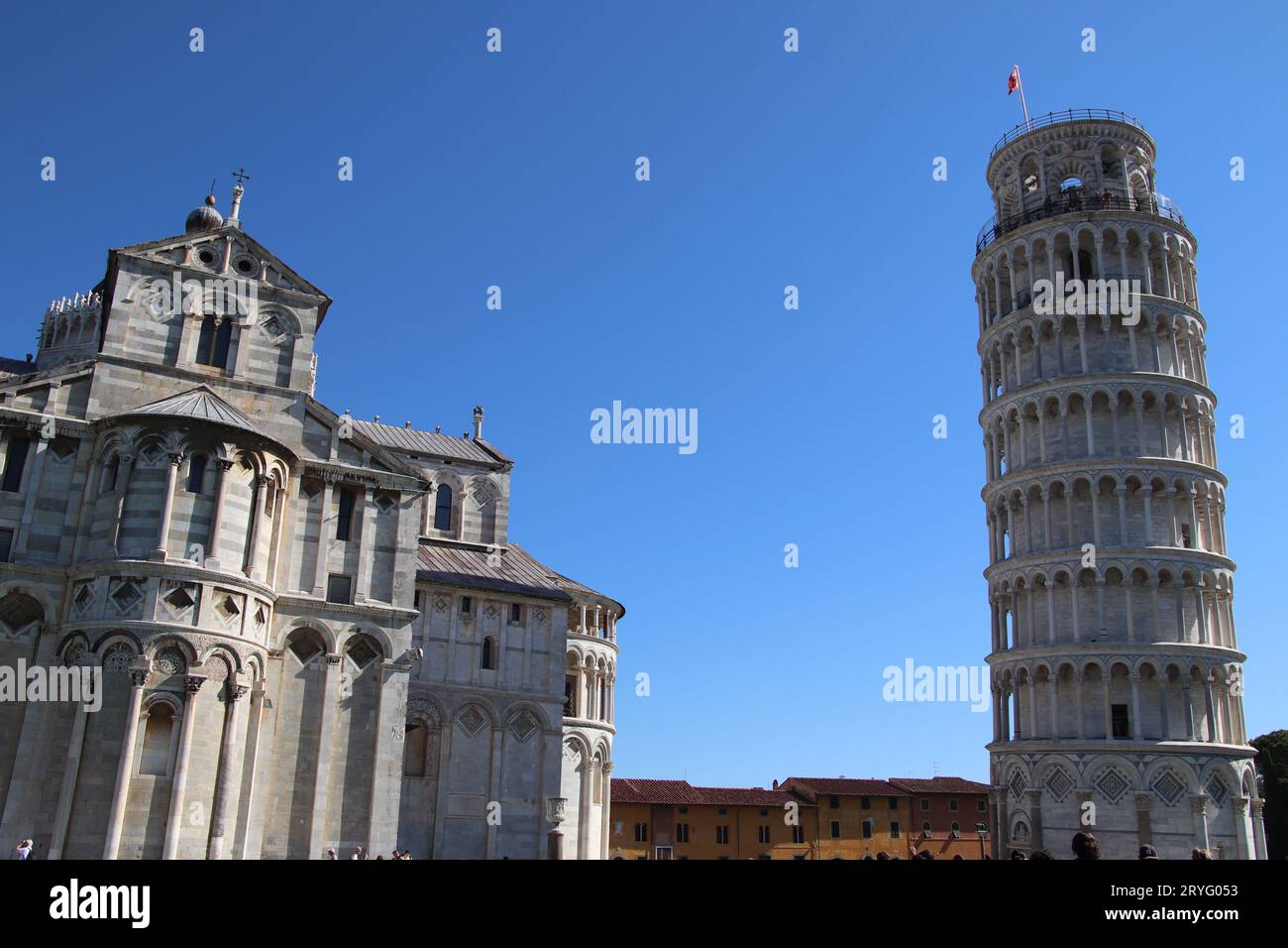 Cathédrale (Duomo de Santa Maria Assunta) et la Tour de Pise, Piazza dei Miracoli (place des miracles), site classé au patrimoine mondial de l'UNESCO, Toscane, Banque D'Images