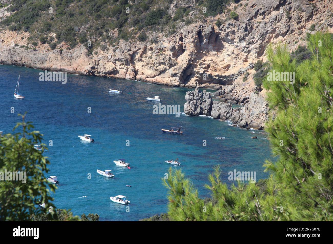 Monte Argentario, Grosseto, Toscane, Italie : le promontoire sur la mer Tirreno à été Banque D'Images