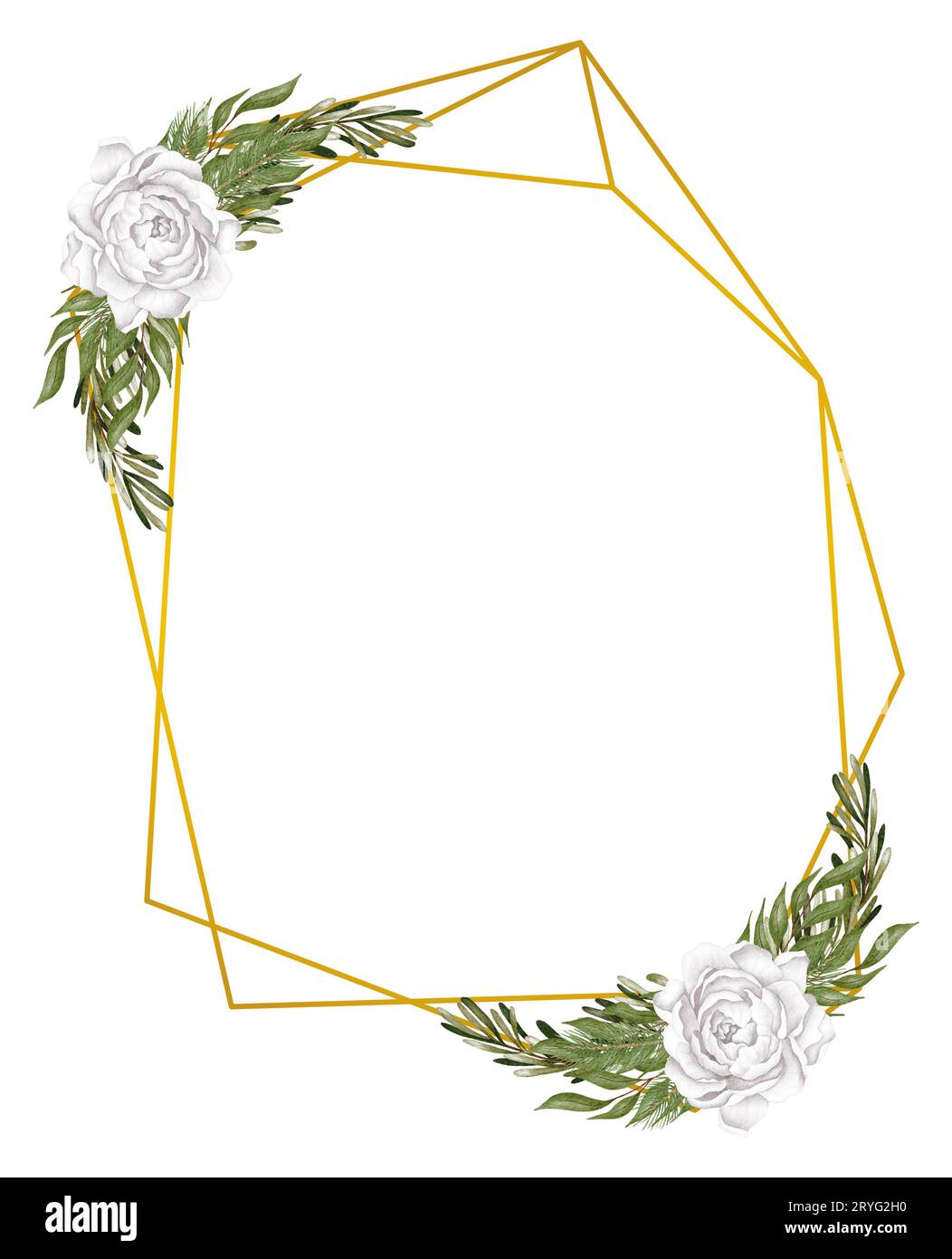 Polyèdre géométrique de luxe, décoration de style déco invitation de mariage, vous pouvez mettre la feuille ou la fleur sur le dessus ou le bas pour faire elemen Banque D'Images