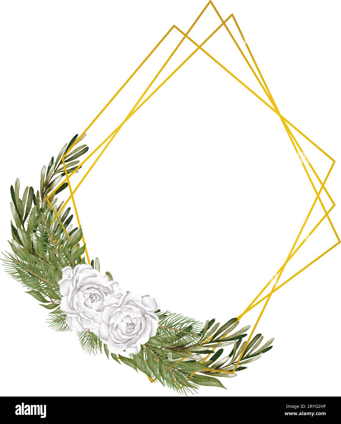 Polyèdre géométrique de luxe, décoration de style déco invitation de mariage, vous pouvez mettre la feuille ou la fleur sur le dessus ou le bas pour faire elemen Banque D'Images