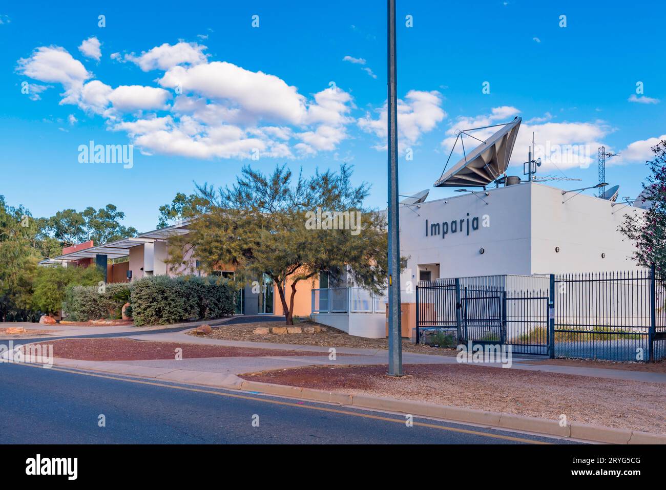Imparja Television est une société de télévision desservant l'est et le centre de l'Australie. Basé à Alice Springs, il appartient aux indigènes australiens Banque D'Images
