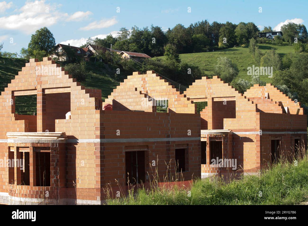 Construction de coquille d'une maison unifamiliale Banque D'Images