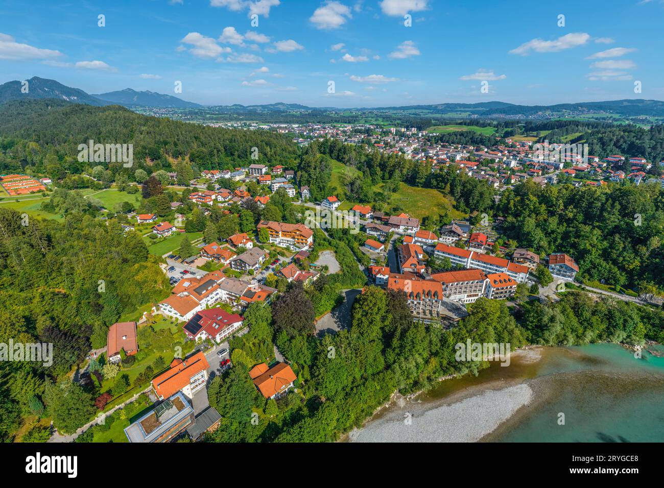 Belle vue sur Bad Faulenbach, un spa Kneipp dans la partie sud de Füssen près de la frontière avec le Tyrol Banque D'Images