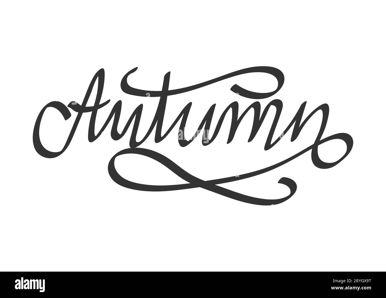 Lettrage d'automne. Calligraphie au pinceau manuscrite. Illustration vectorielle de style plat Illustration de Vecteur