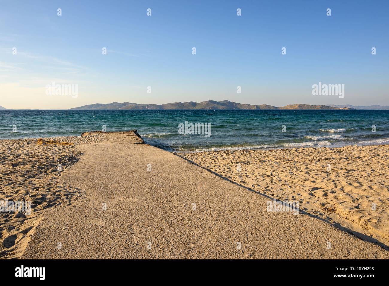 Plage de sable à Marmari sur l'île de Kos. Grèce Banque D'Images