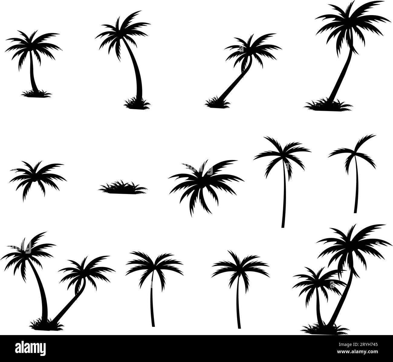 Ensemble de silhouette de palmier tropical et de feuille. Collection de palmiers noirs. Conception de palmiers pour affiches, bannières et articles promotionnels et de décoration Illustration de Vecteur Ensemble de silhouette de palmier tropical et de feuille. Collection de palmiers noirs. Conception de palmiers pour affiches, bannières et articles promotionnels et de décoration Illustration de Vecteur