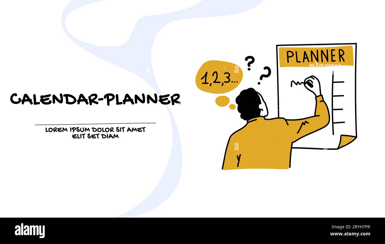 Concept de planification d'entreprise et de gestion du temps, illustration vectorielle Illustration de Vecteur