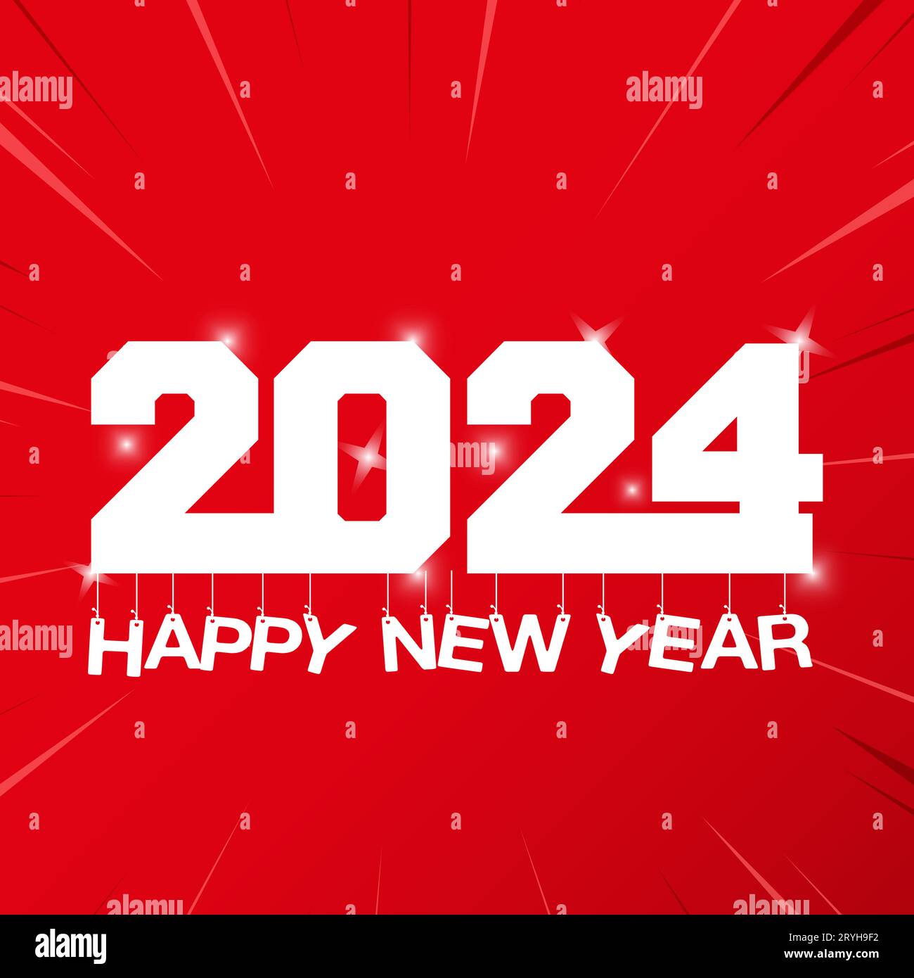 Bonne année 2024 design avec des chiffres. bonne année 2024 conception vectorielle pour affiche, calendrier, bannière et plus encore Illustration de Vecteur
