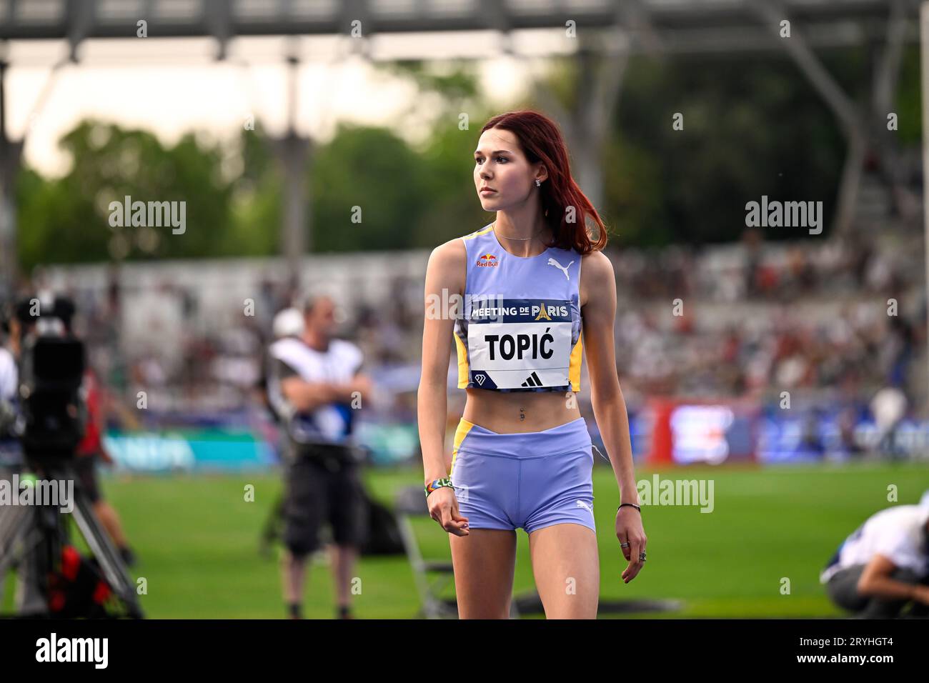 Angelina sujet de Serbie (saut en hauteur féminin) lors du Meeting de Paris Wanda Diamond League 2023 le 9 juin 2023 au stade Charlety à Paris, France. Photo Victor Joly / DPPI Banque D'Images