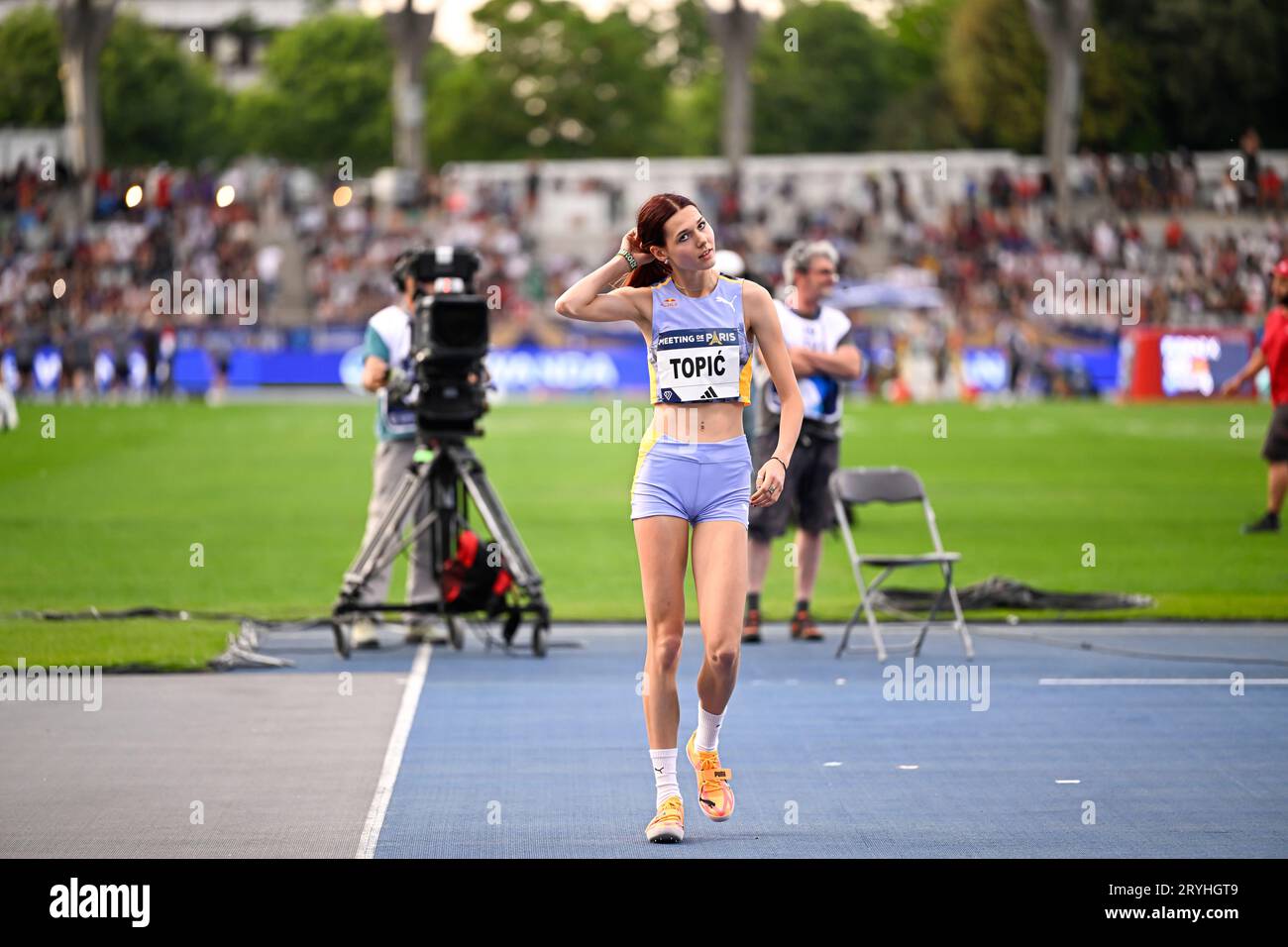 Angelina sujet de Serbie (saut en hauteur féminin) lors du Meeting de Paris Wanda Diamond League 2023 le 9 juin 2023 au stade Charlety à Paris, France. Photo Victor Joly / DPPI Banque D'Images