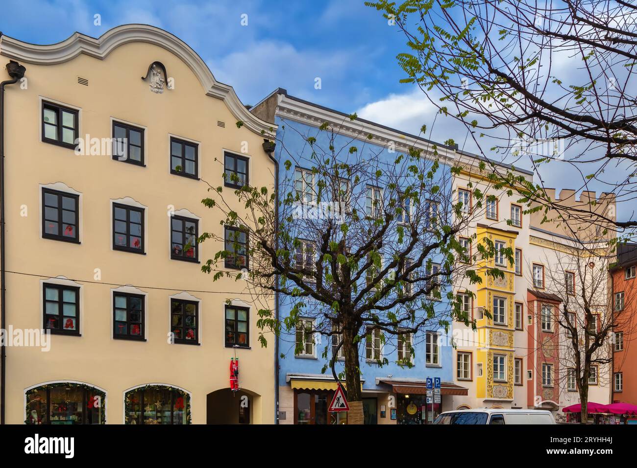 Rue à Wasserburg am Inn, Allemagne Banque D'Images