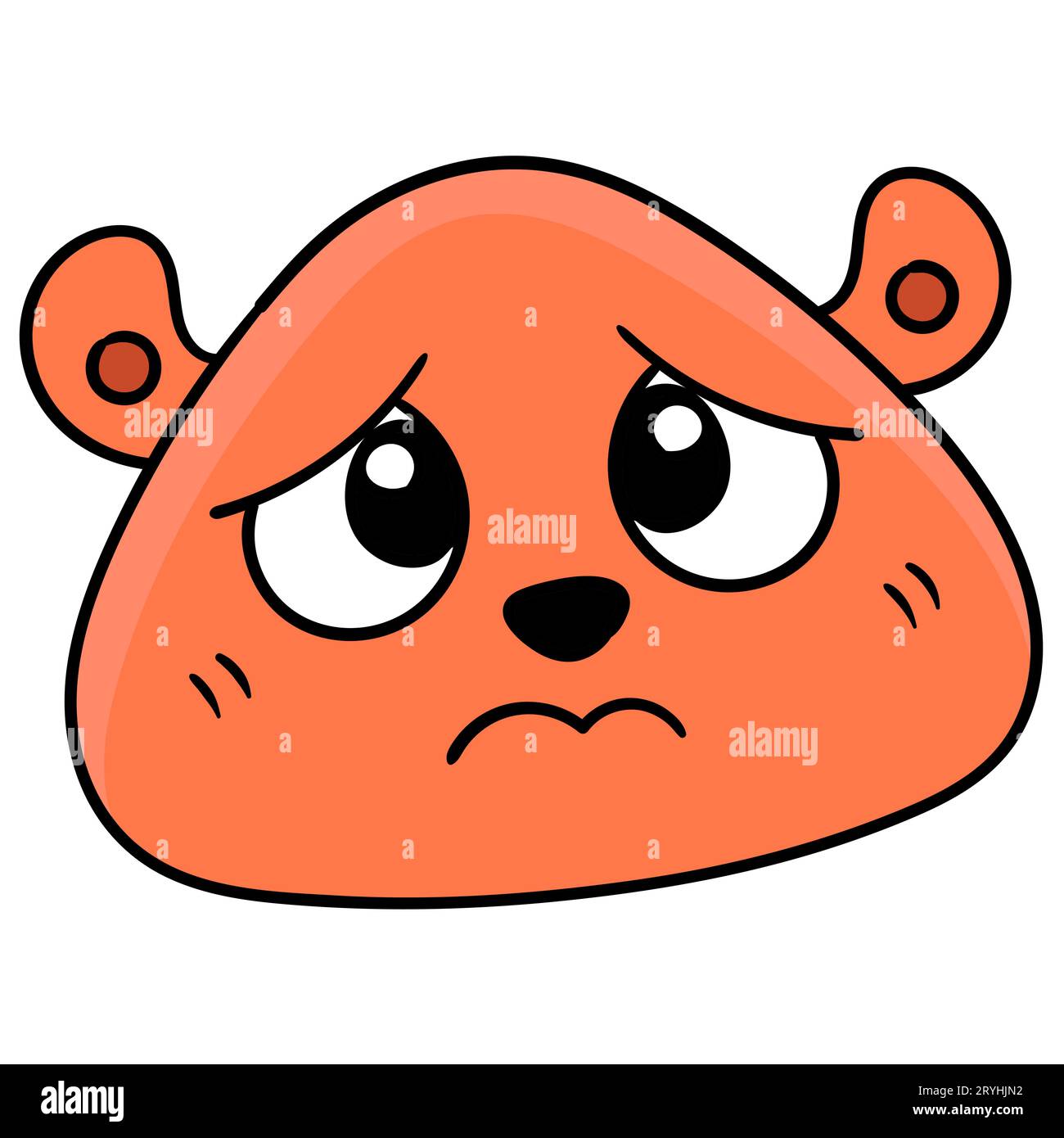 tête d'ours de visage triste a des problèmes, émoticône de carton d'illustration vectorielle. dessin d'icône doodle Banque D'Images