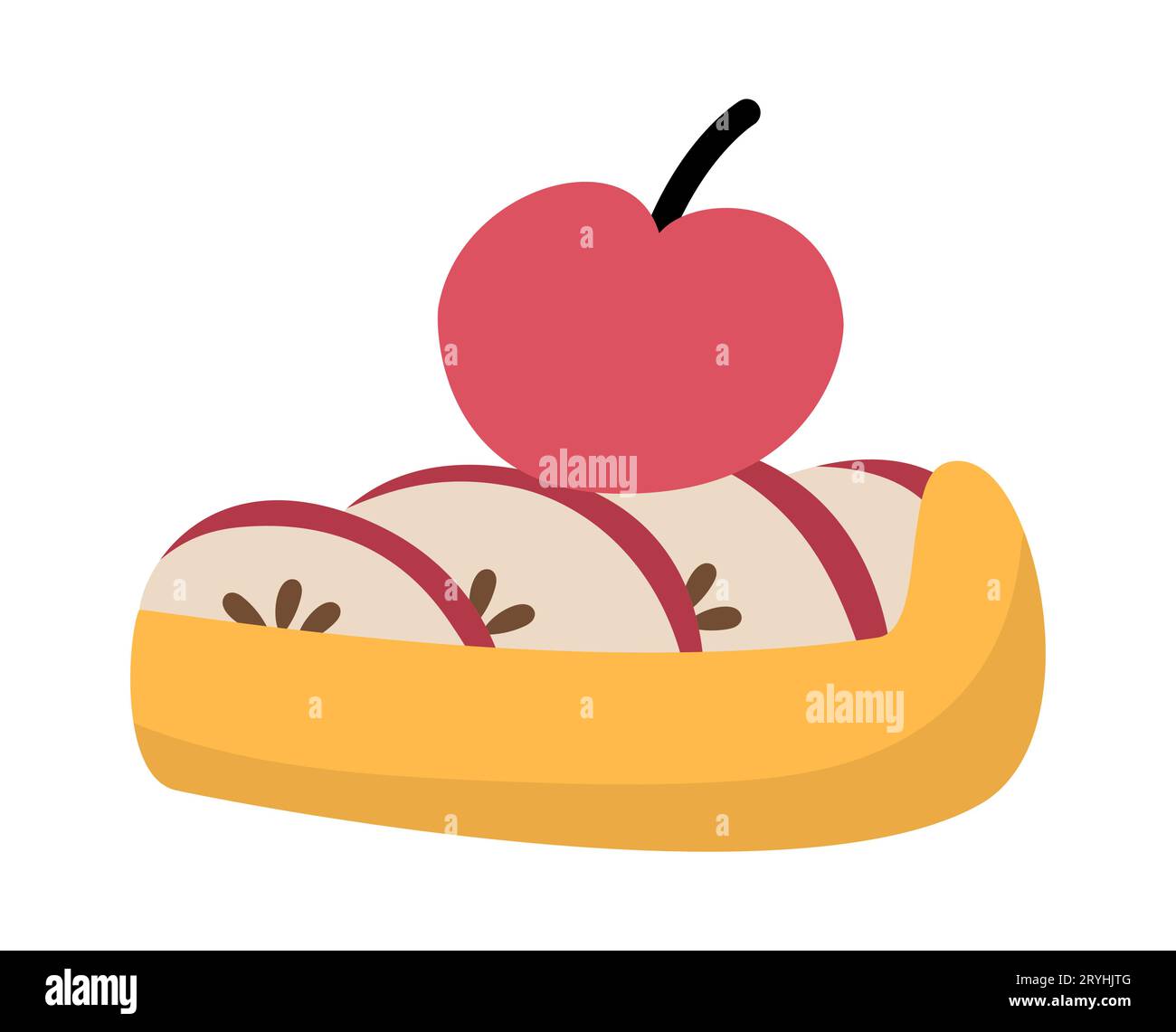 Icône de tarte aux pommes. Illustration vectorielle de pâtisserie d'automne. Photo de gâteau isolé sur fond blanc Illustration de Vecteur