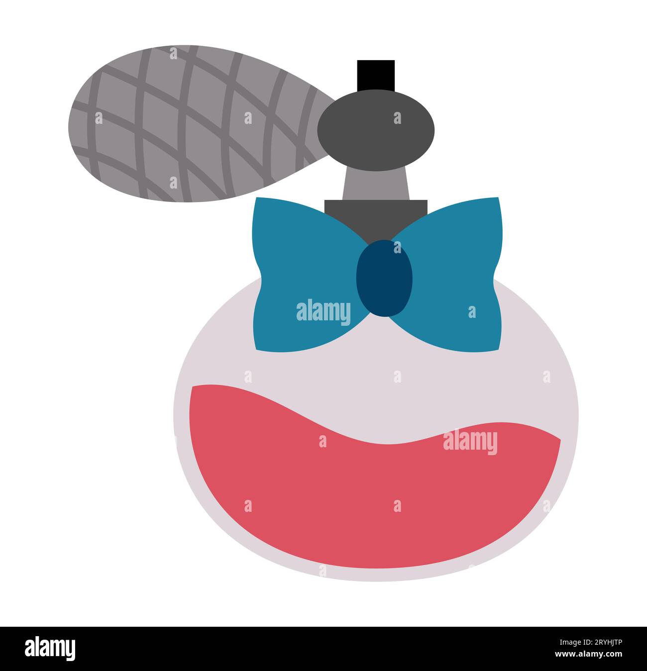 Bouteille d'icône de parfum avec pulvérisateur et arc. Illustration de l'eau de toilette de vecteur isolé sur fond blanc Illustration de Vecteur