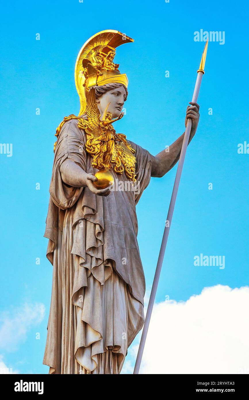 Statue de Pallas Athéna à Vienne, Autriche Banque D'Images