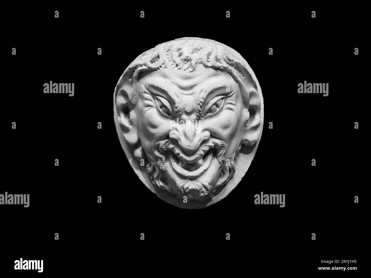 Tête de démon avec espace de copie. Visage diabolique démoniaque. Banque D'Images