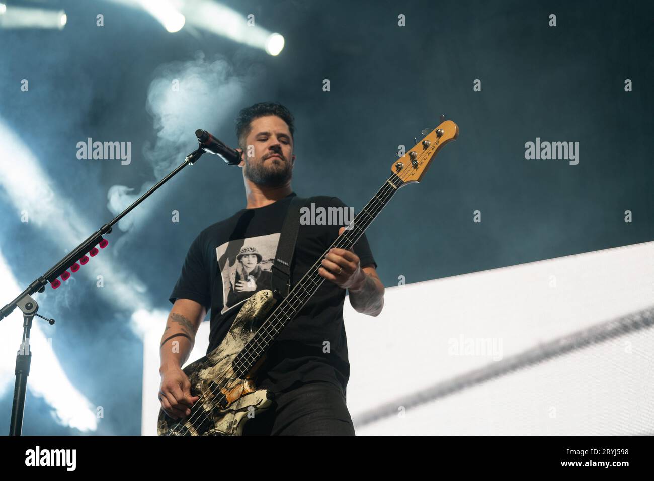 Hollywood, États-Unis. 30 septembre 2023. Tobin Esperance joue avec Papa Roach au Hard Rock Live le 30 septembre 2023. La performance faisait partie de la tournée Revolutions Live. (Photo de Geoffrey Clowes/Sipa USA) crédit : SIPA USA/Alamy Live News Banque D'Images