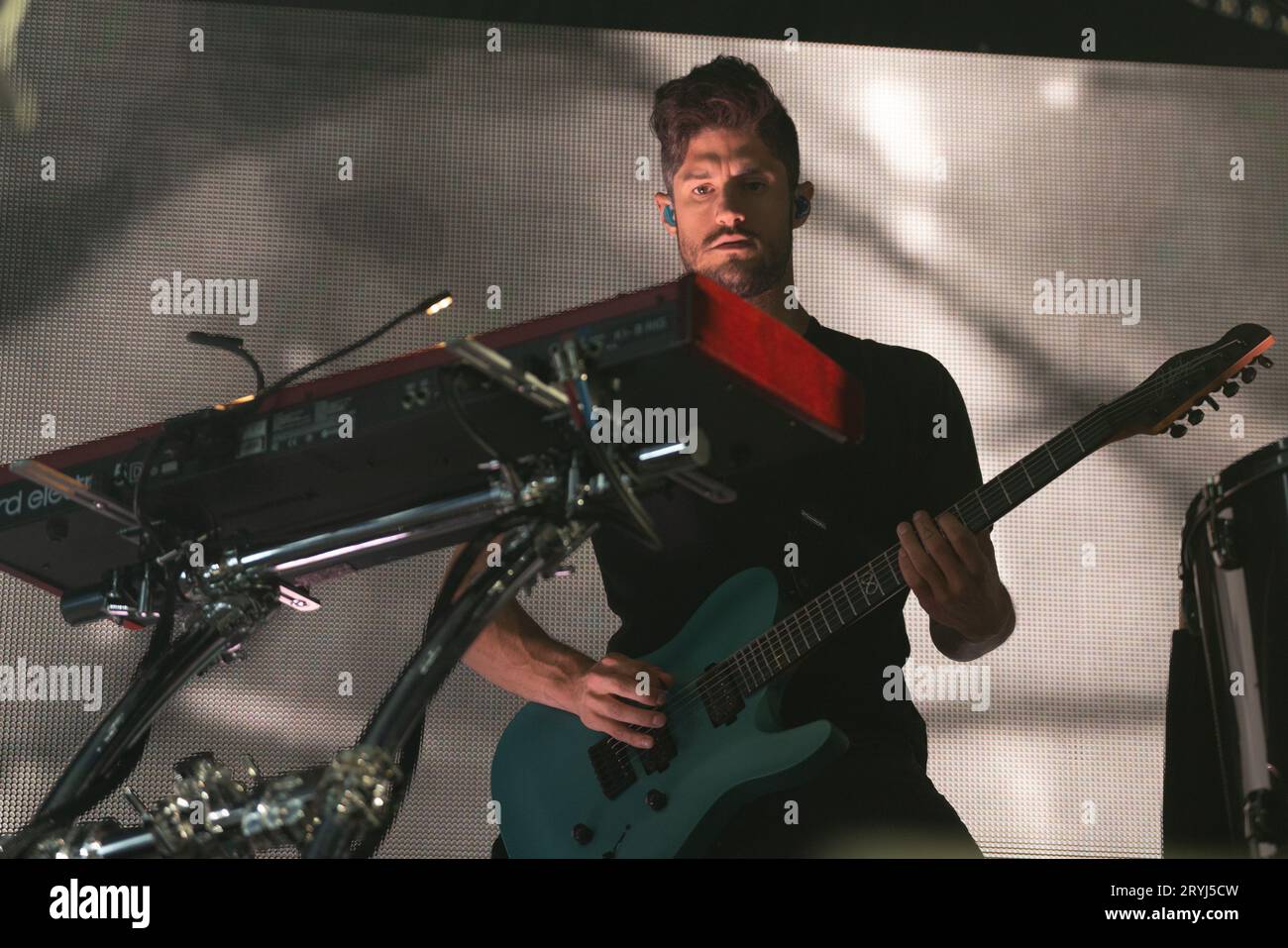 Hollywood, États-Unis. 30 septembre 2023. Anthony Esperance joue avec Papa Roach au Hard Rock Live le 30 septembre 2023. La performance faisait partie de la tournée Revolutions Live. (Photo de Geoffrey Clowes/Sipa USA) crédit : SIPA USA/Alamy Live News Banque D'Images