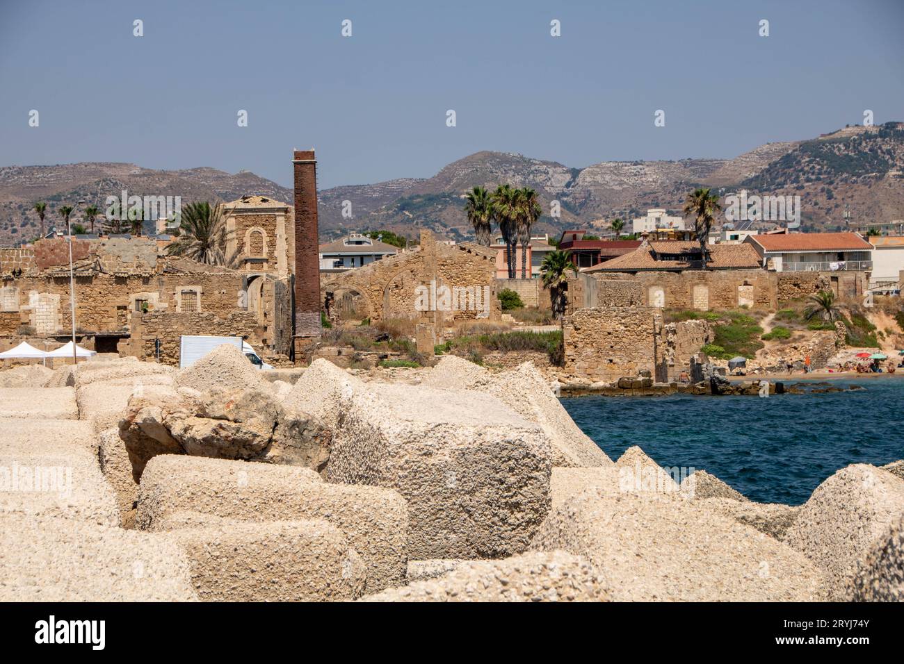 Ancienne pêche au thon à Avola, Sicile Banque D'Images