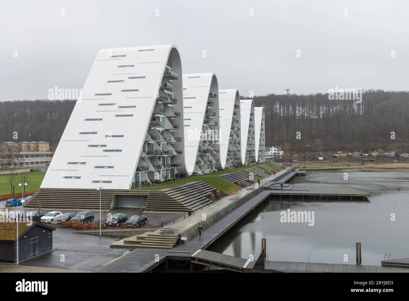 La vague à Vejle conçue par Henning Larsen Architects Banque D'Images