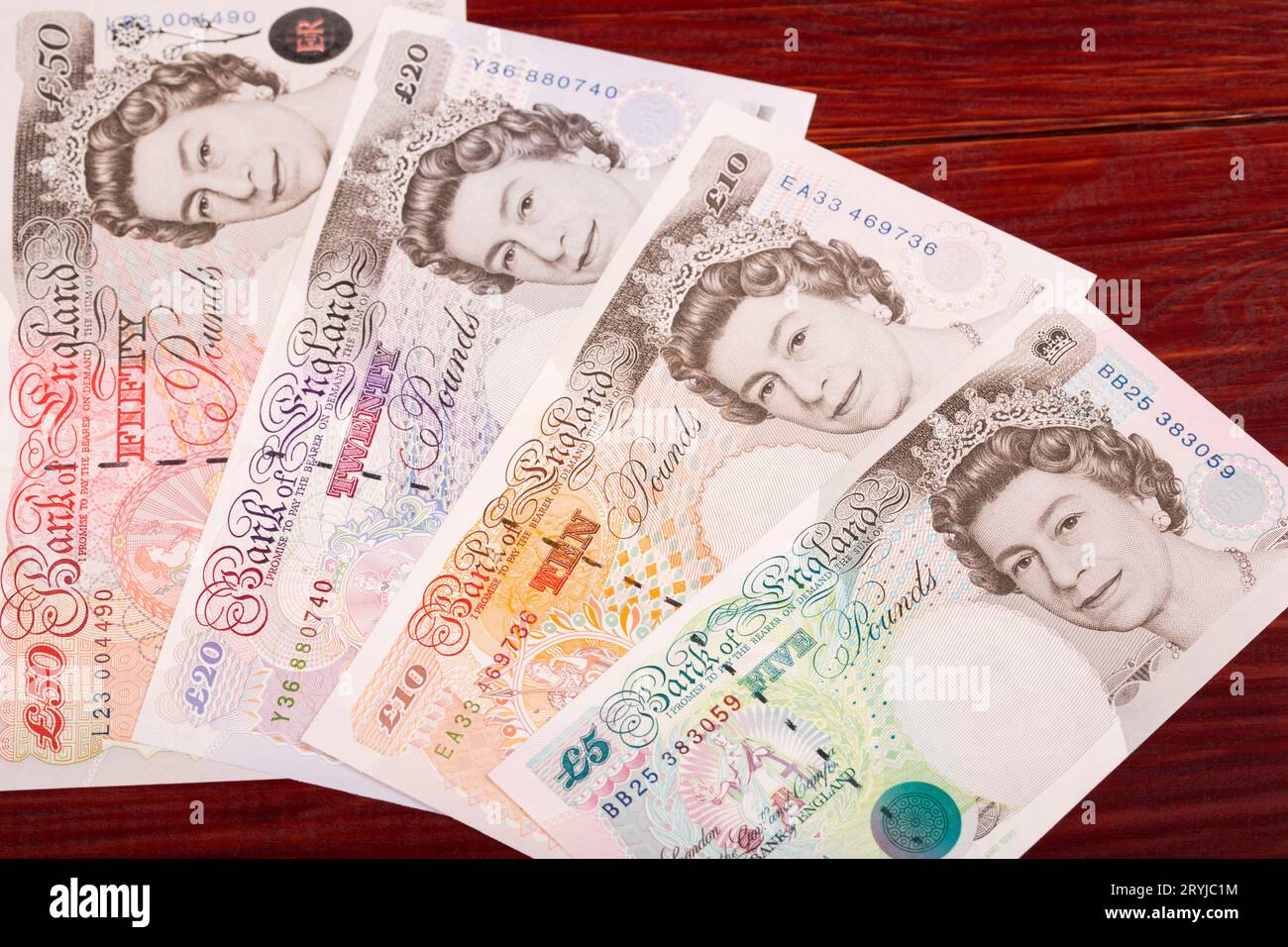 Argent anglais, série plus ancienne, un fond d'affaires Banque D'Images