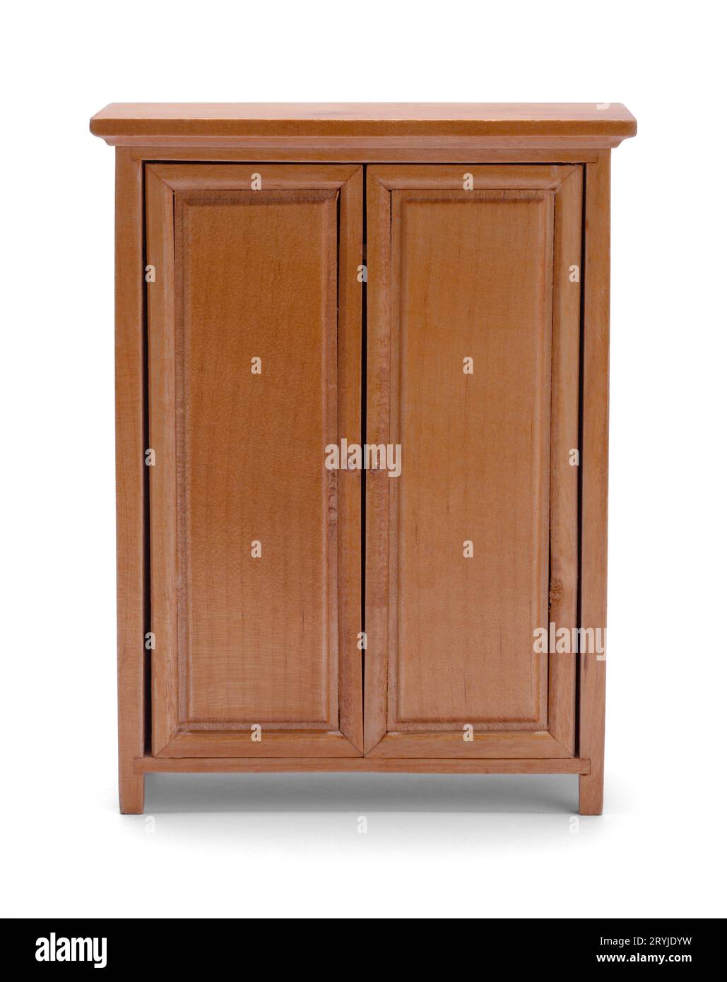 Wood Toy Wardrobe découpé sur blanc. Banque D'Images