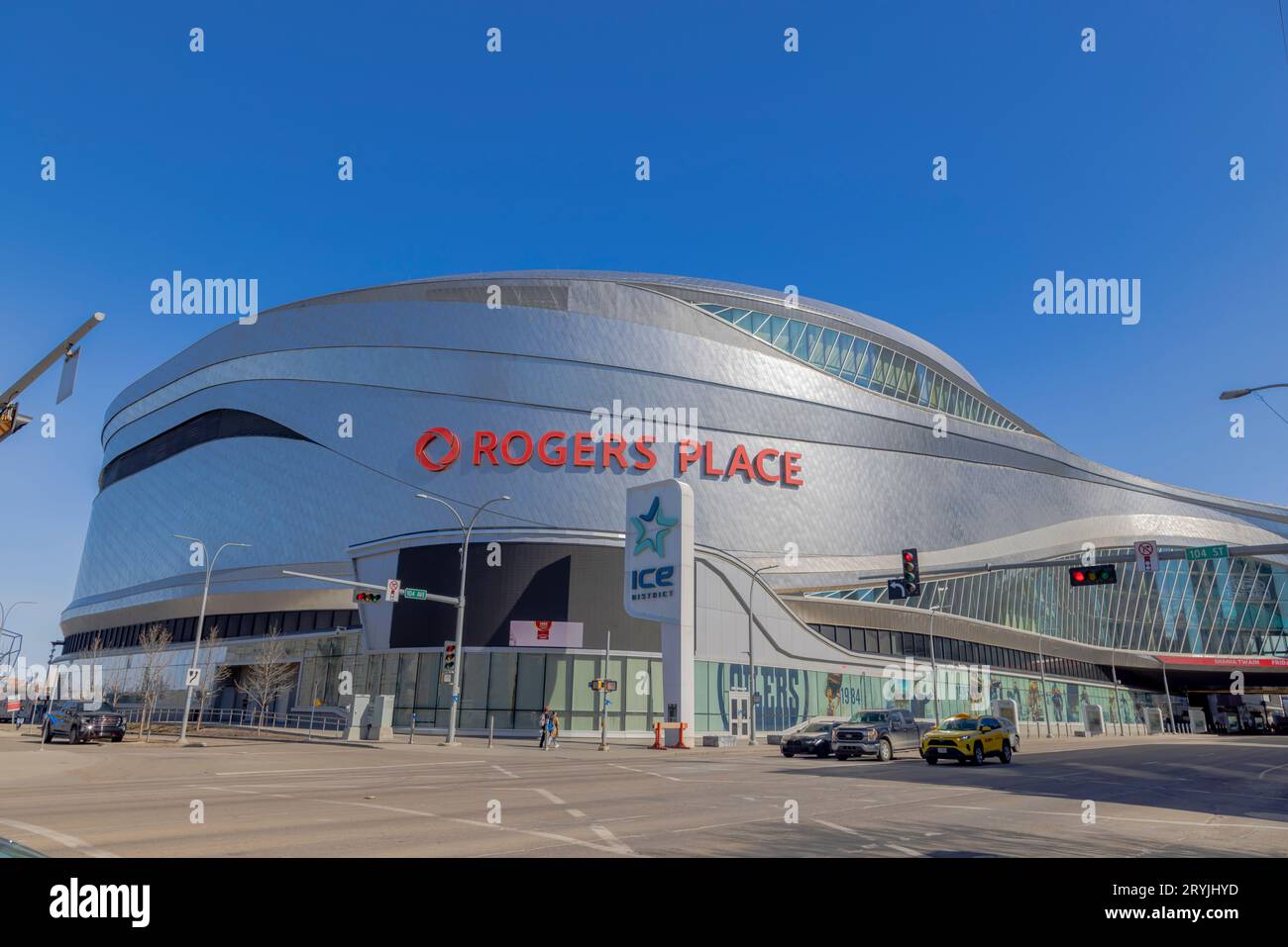 Edmonton (Alberta). 30 mars 2023. Rogers place un aréna intérieur polyvalent à Edmonton, en Alberta, au Canada. Banque D'Images