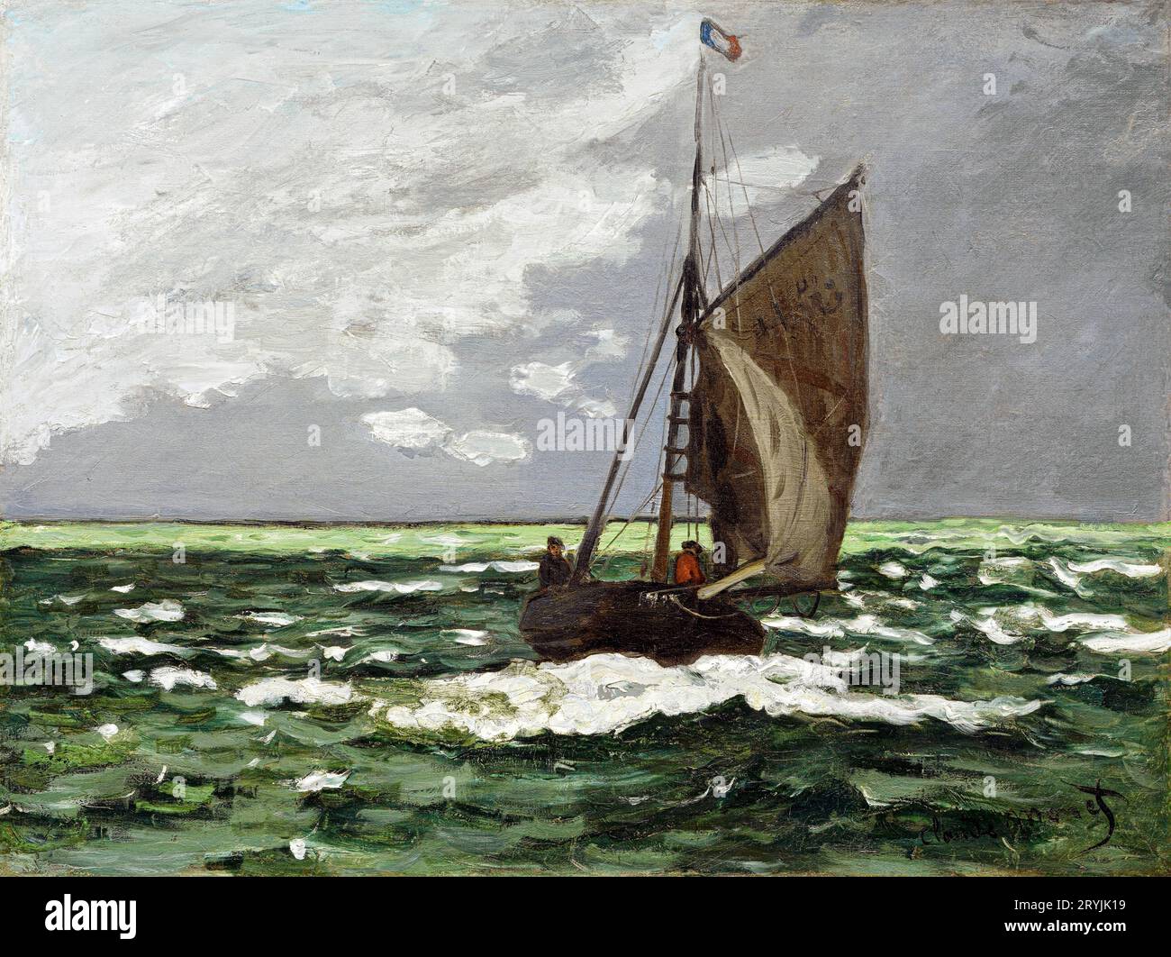 Paysage marin, tempête (1866) célèbre tableau de Claude Monet. Banque D'Images