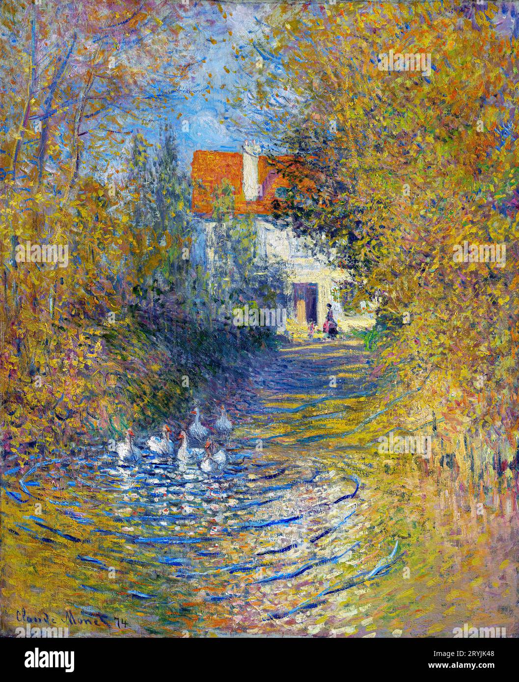 La peinture célèbre de Claude Monet, les Oies (1874). Original de l'Institut d'art Sterling and Francine Clark. Banque D'Images