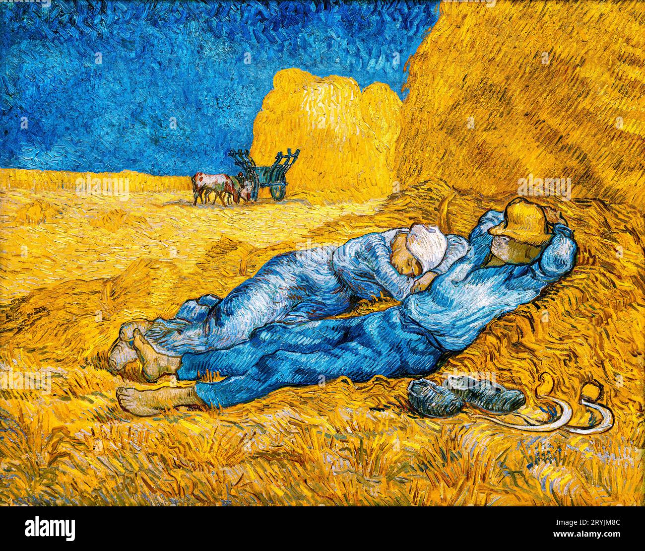 Vincent van Gogh, la célèbre peinture de la Siesta. Banque D'Images