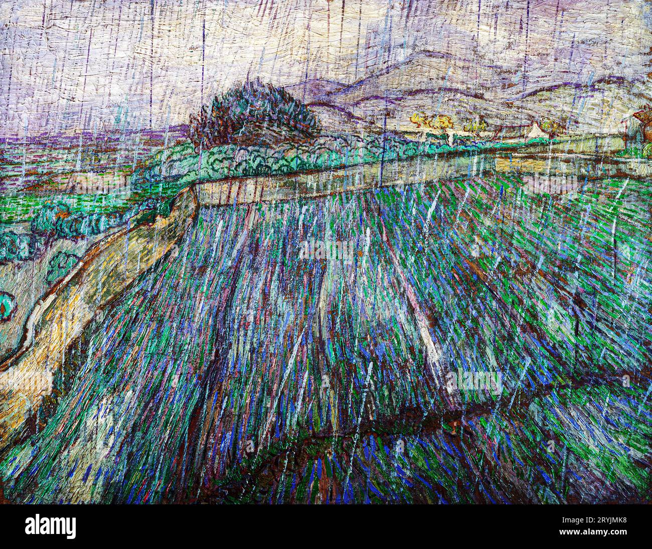 Vincent Willem van Gogh, néerlandais - la pluie Banque D'Images