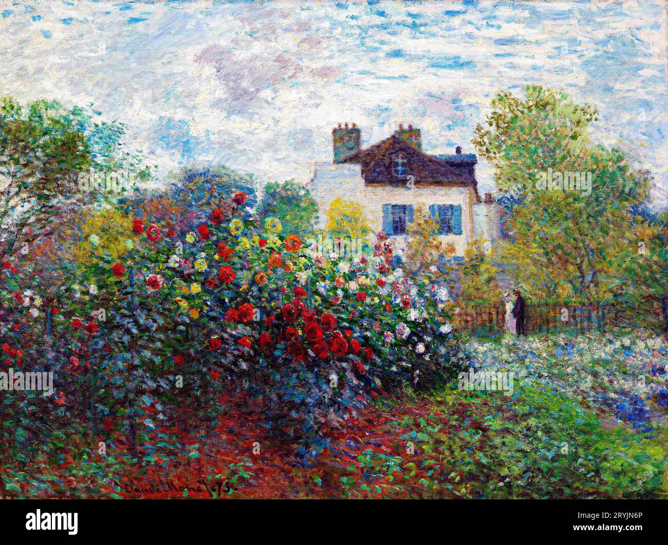Jardin de l'artiste de Claude Monet à Argenteuil (Un coin du jardin avec Dahlias) (1873) Banque D'Images