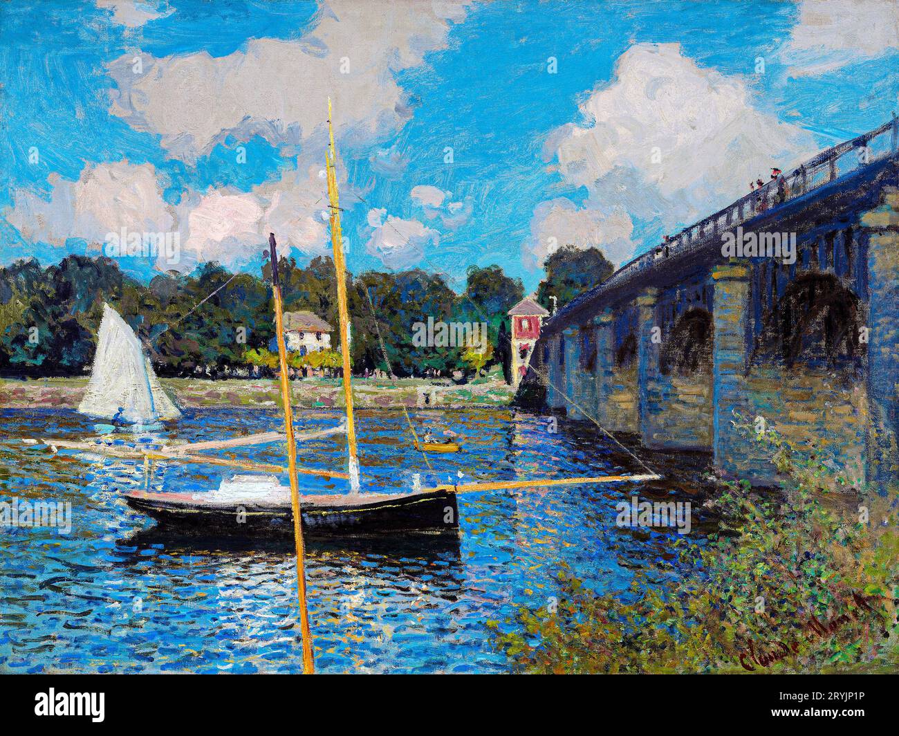 Le pont de Claude Monet à Argenteuil (1874) Banque D'Images