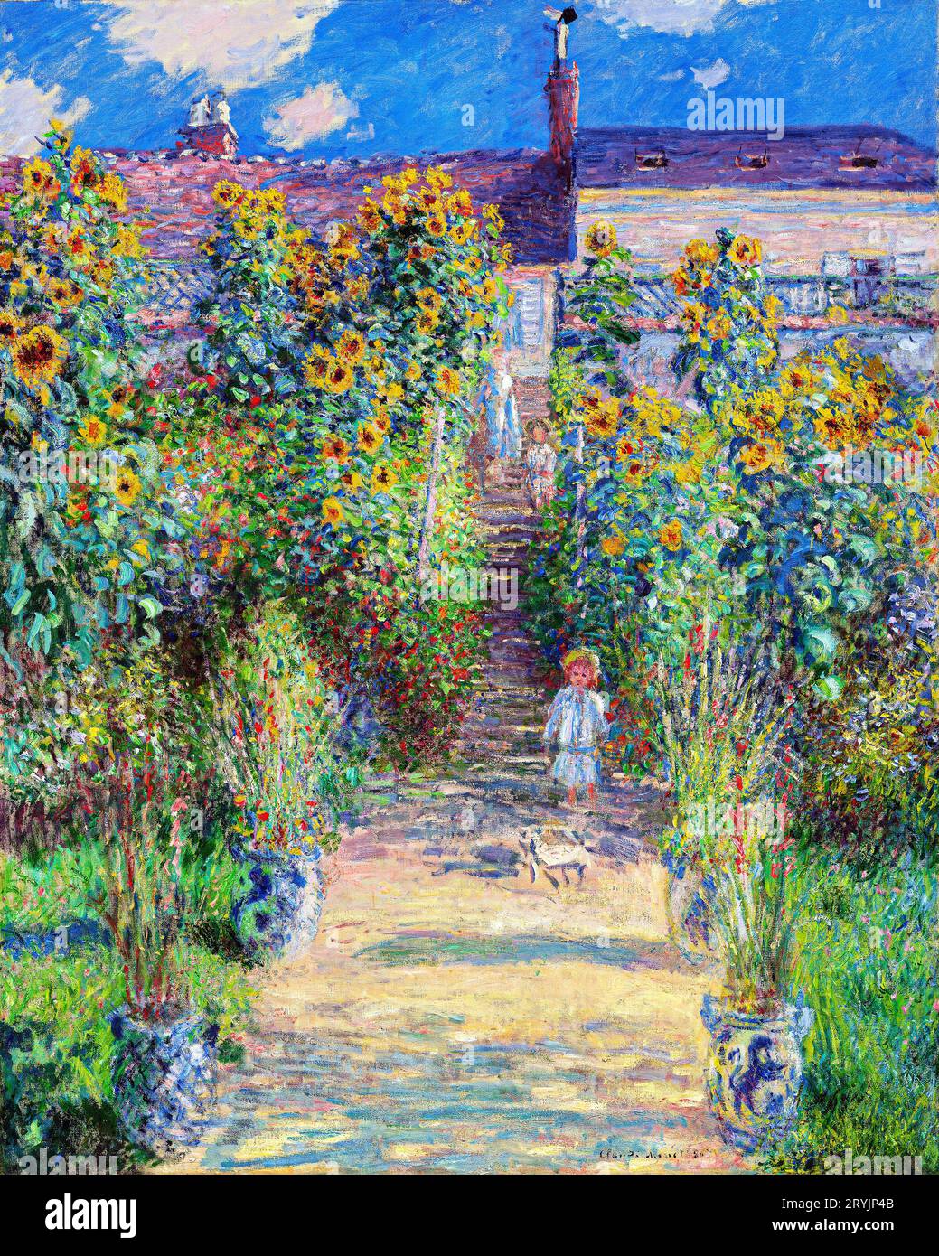 Le jardin de l'artiste de Claude Monet à VÐ¹theuil (1881) Banque D'Images